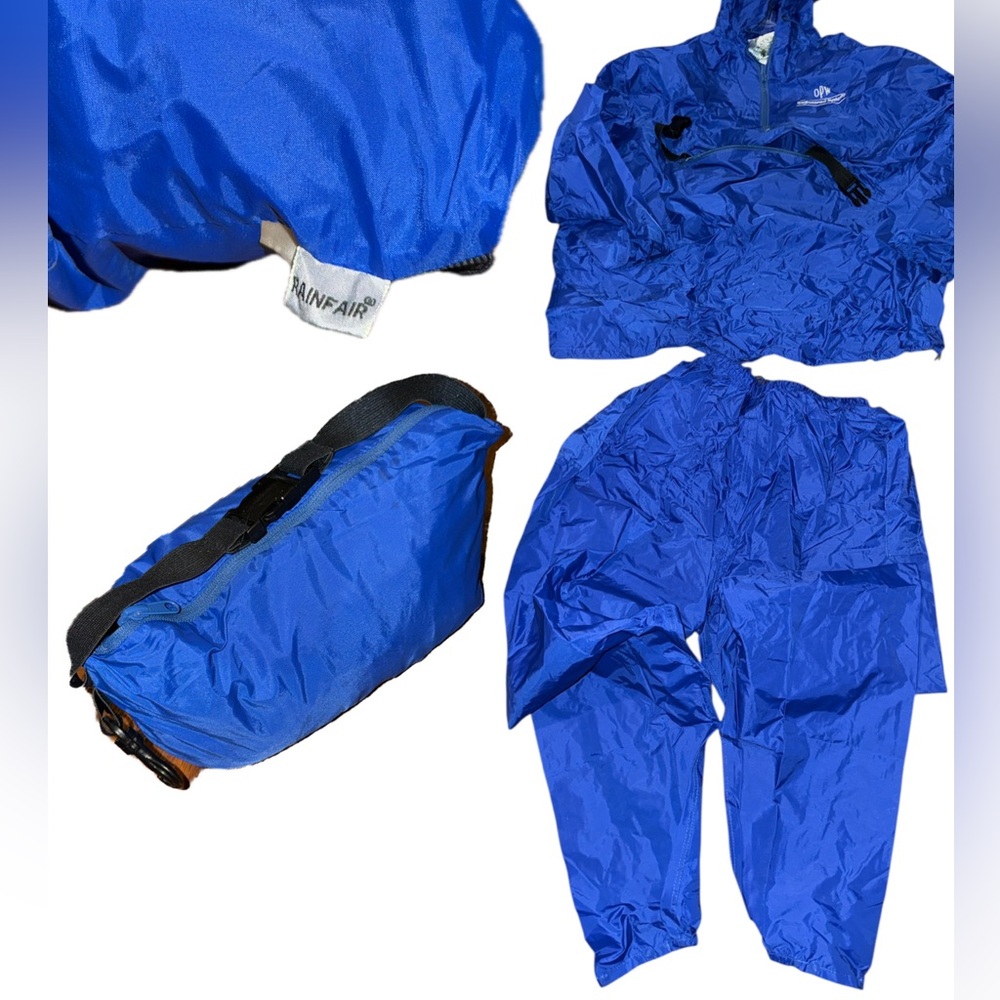 Vintage Rainfair Wilderness pouch converting Hooded zip pullover and pants